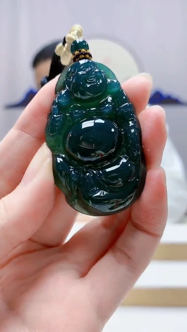 未镶嵌定制翡翠4898zm-毛货挂件佛公56