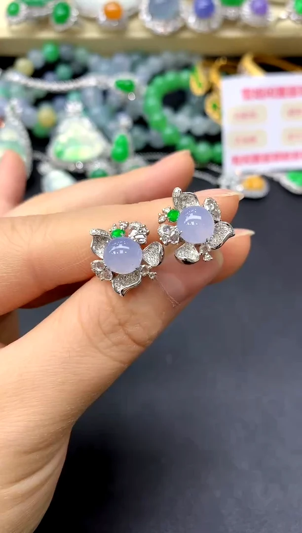 18K金镶嵌翡翠耳饰456-中国好珍宝