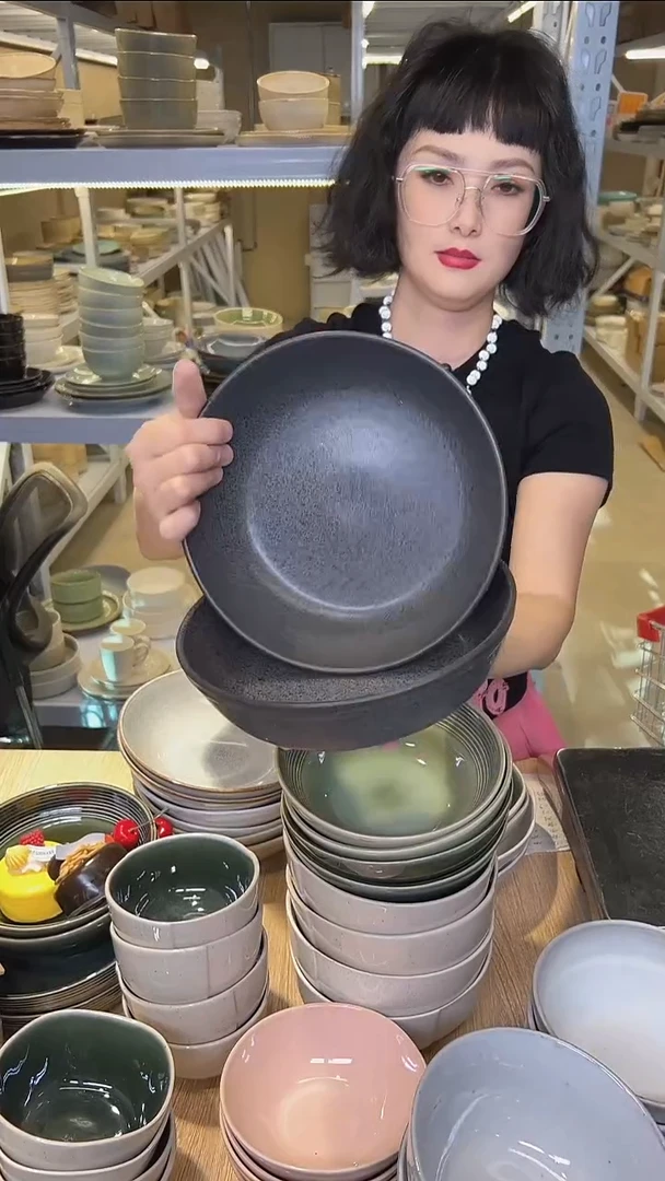 瓷240外贸尾货高温釉下彩陶瓷餐具默认微瑕