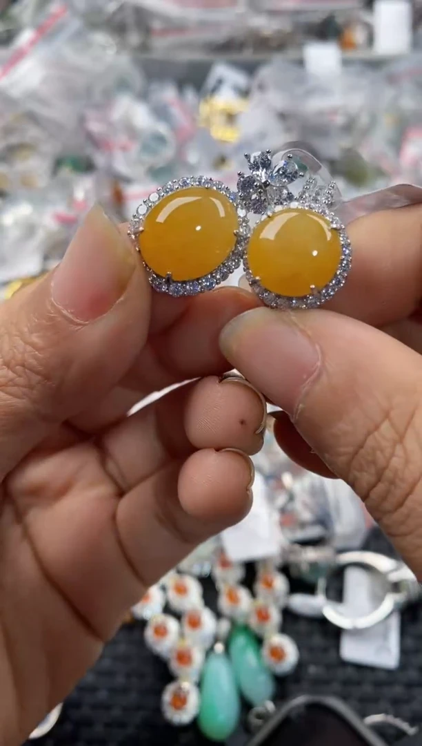 银S925镶嵌戒指翡翠7777---4