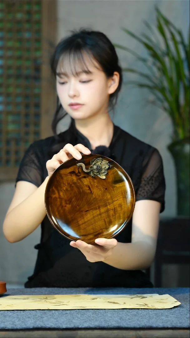 金丝楠3号小叶桢楠阴沉木小茶盘