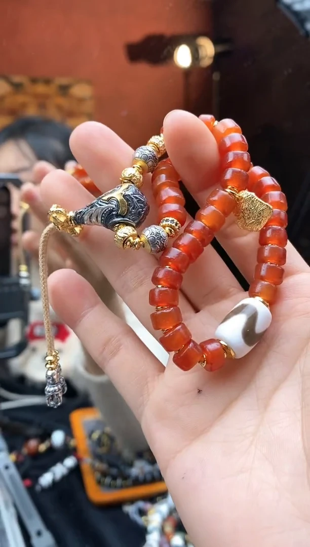 【闪购商品】玛瑙/玉髓140银S925镀金镶嵌0222-