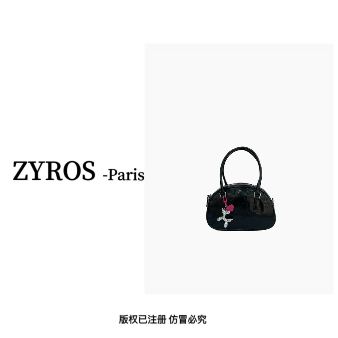 ZYROS/春夏新款黑色经典精致时尚百搭单肩斜挎小贝壳包女616