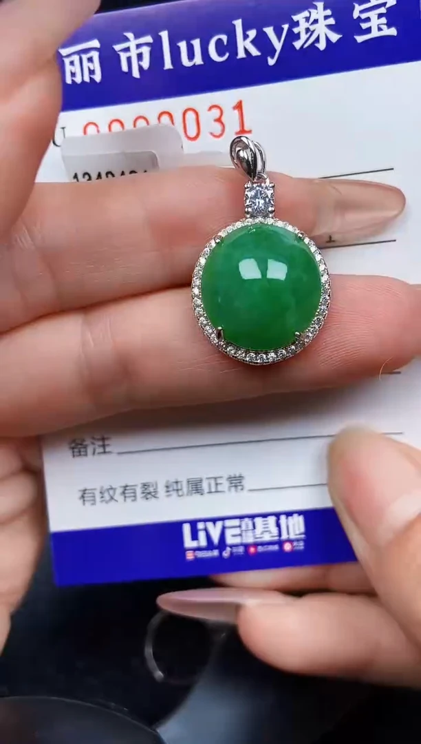 翡翠银S925镶嵌颈饰0031