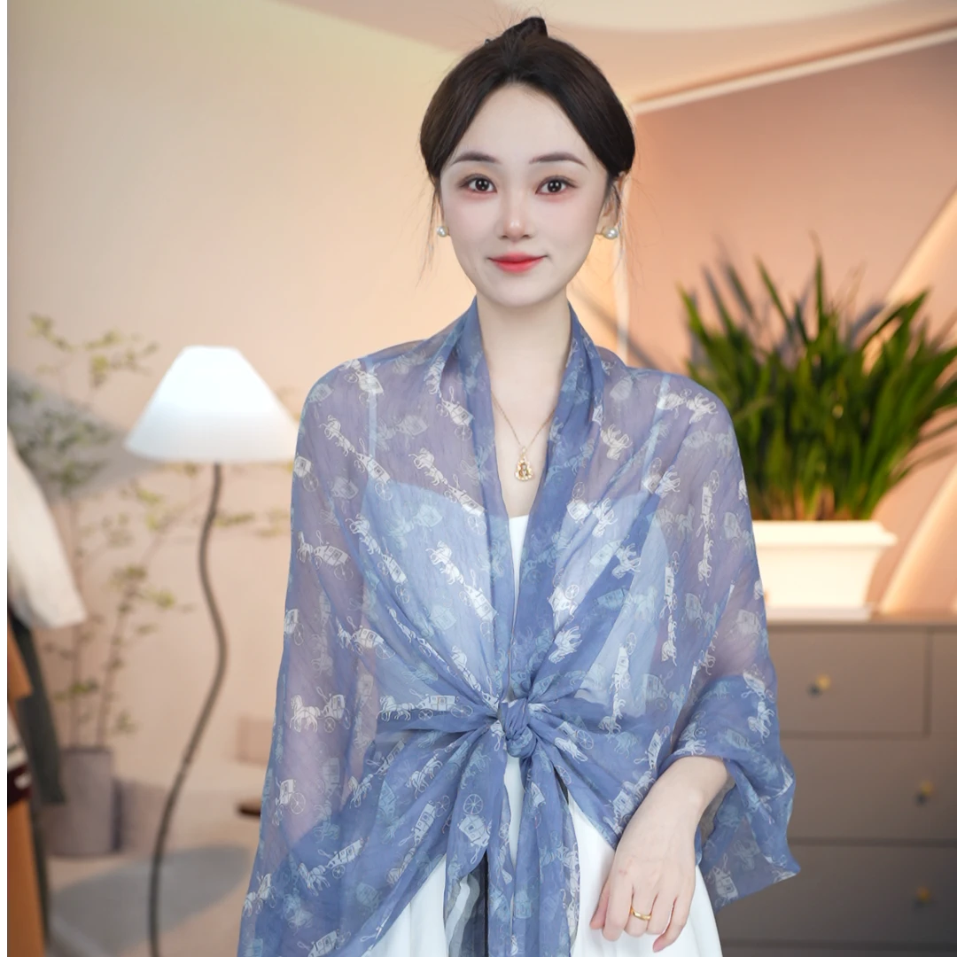 1-866 鳄鱼皱95x180左右丝巾沙滩巾时尚百搭显气质