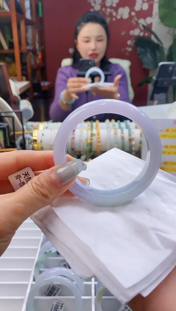 【闪购商品】翡翠手镯未镶嵌12冰春彩56-58/12.5*8.7