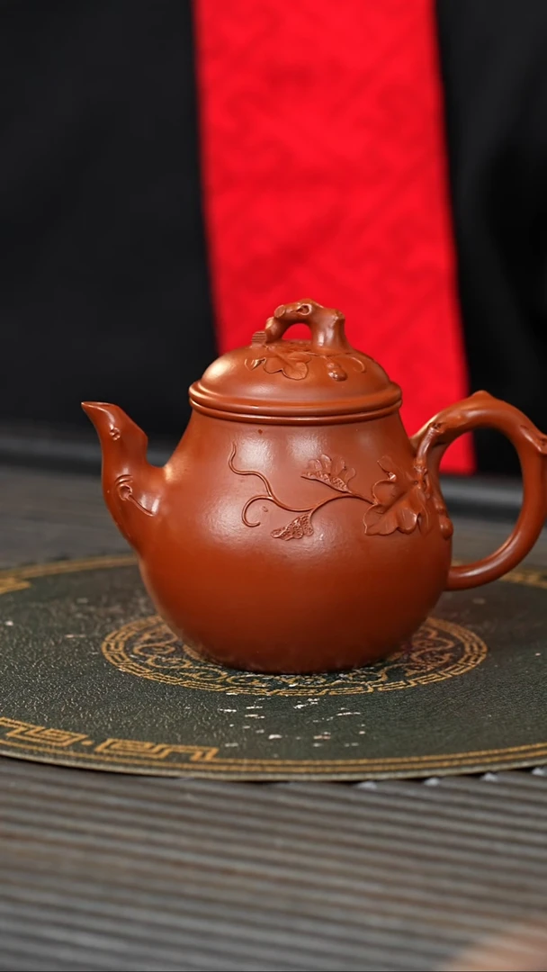 【闪购商品】紫砂茶壶XJZ 龙山朱 葫芦 200cc