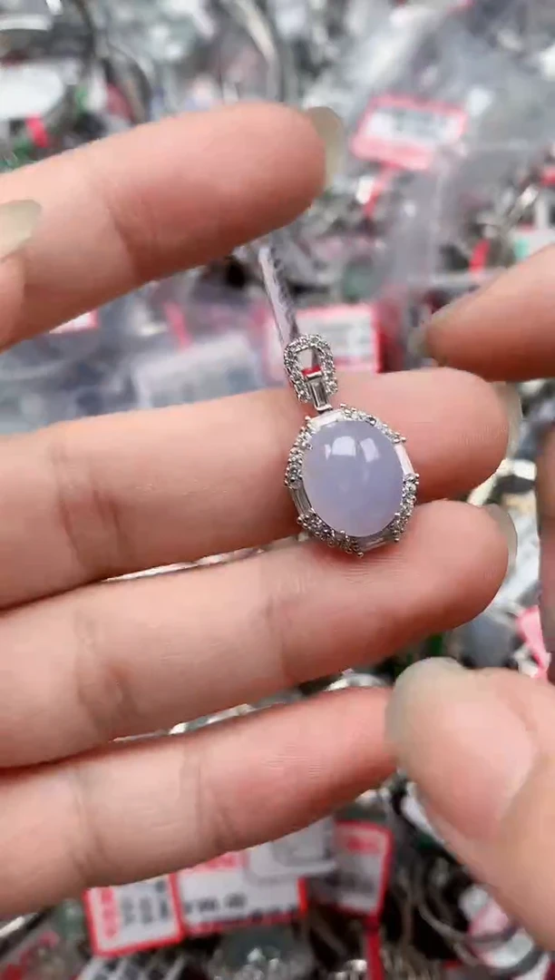 银S925镶嵌戒指翡翠天然A货缅甸翡翠