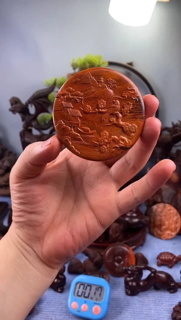 檀香紫檀（小叶紫檀）良花鸟牌
