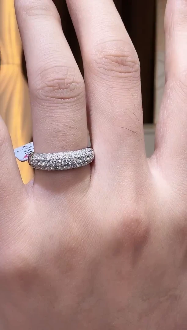 18K金镶嵌实验室培育钻石璀璨星辰戒指窄版 12戒圈