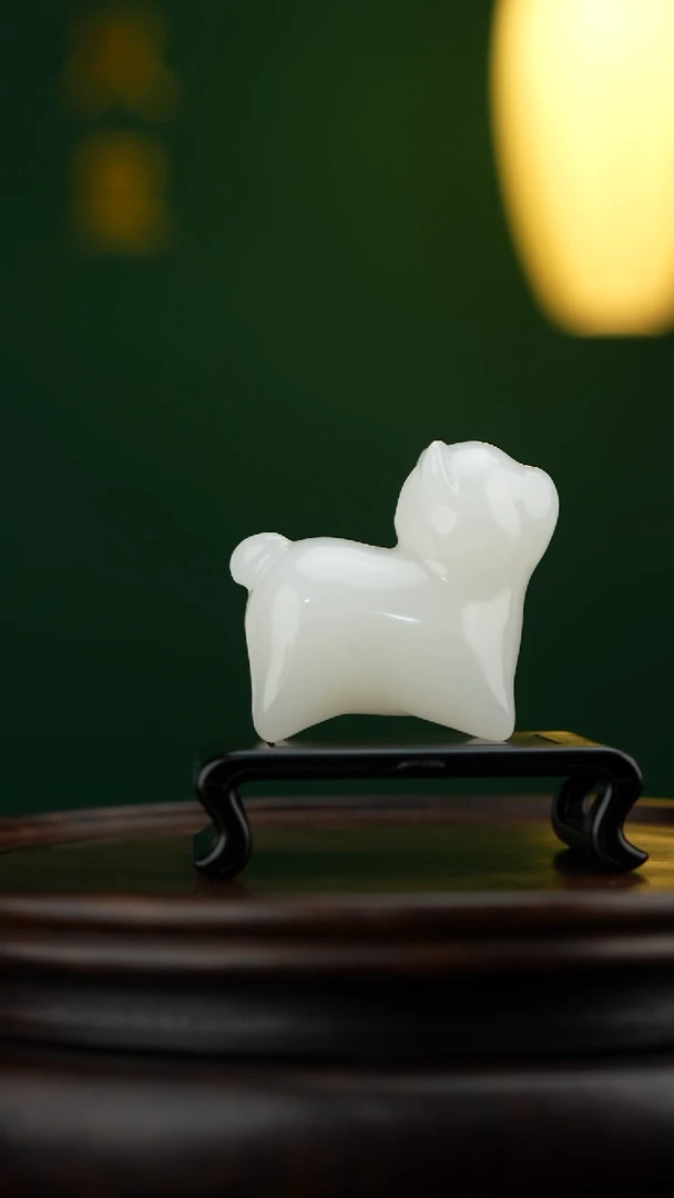 玉【旺财小狗】天然玉石摆件