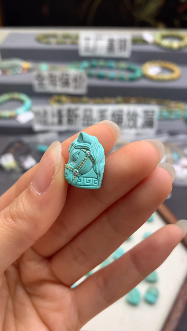 未镶嵌绿松石精工雕刻件茜.G32