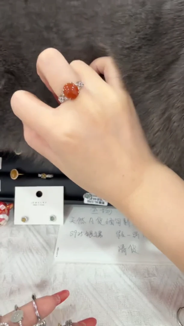 银S925镶嵌戒指翡翠050