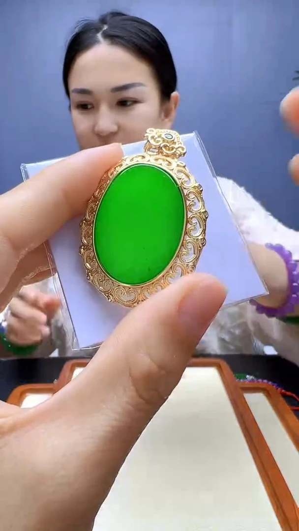 翡翠14K金镶嵌颈饰丹丹diy颈饰