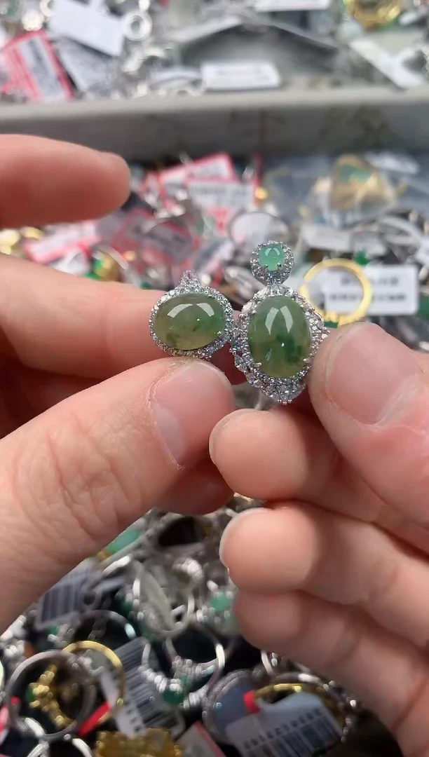 银S925镶嵌戒指翡翠333   2