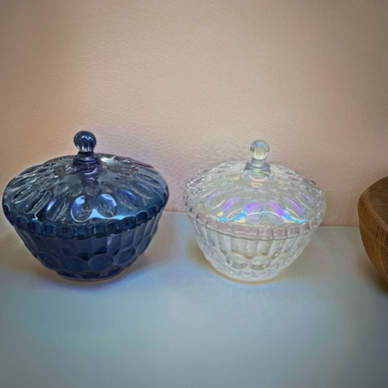 现代简约精美水晶玻璃装饰糖果罐储物罐零食罐(Jz_510－1)