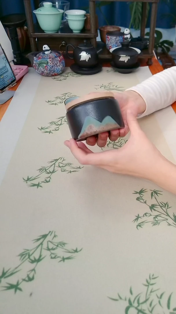 全陶 观山系列茶叶罐