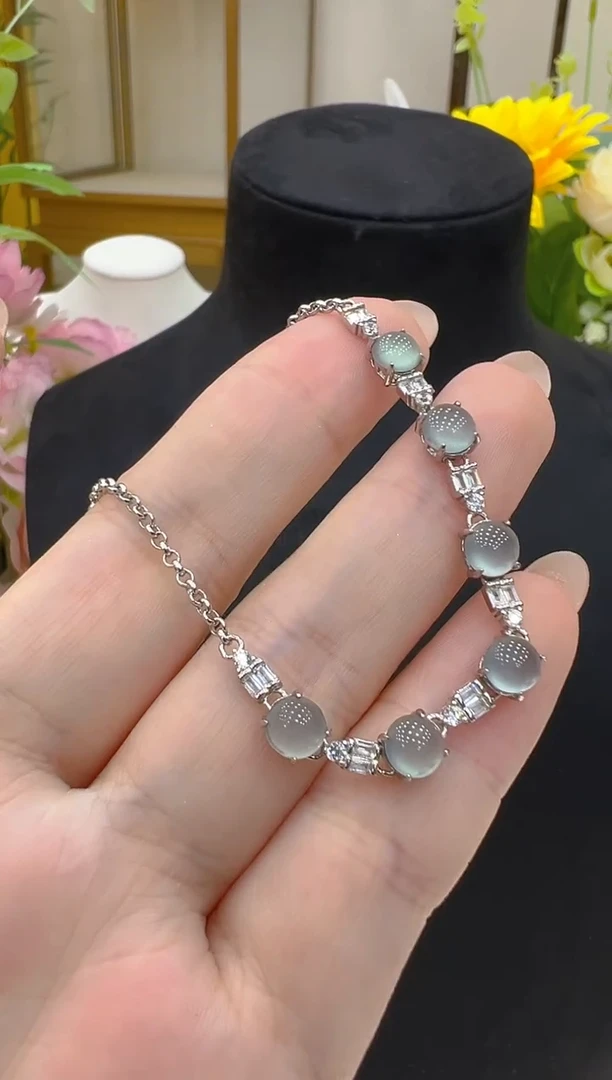 银S925镶嵌手链翡翠多样性团购发一件