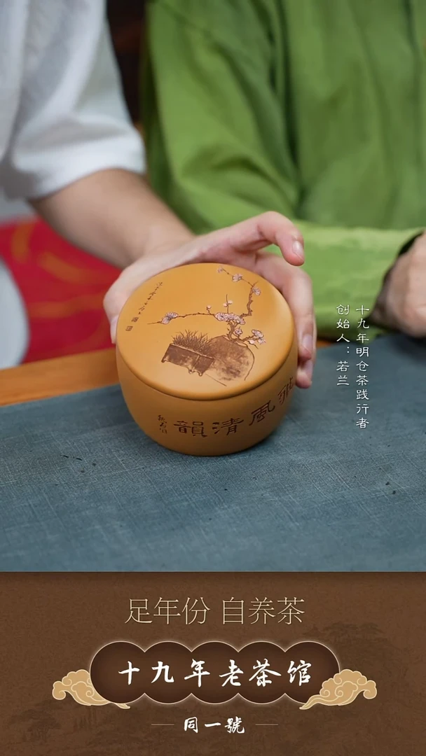 宜兴原矿紫砂醒茶罐+1沱真经