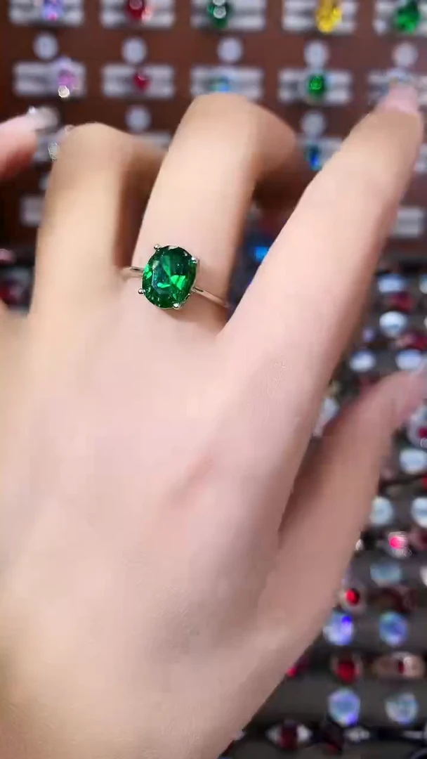 银S925镶嵌戒指碧玺810银色