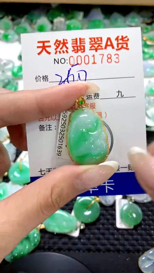 翡翠18K金镶嵌颈饰1