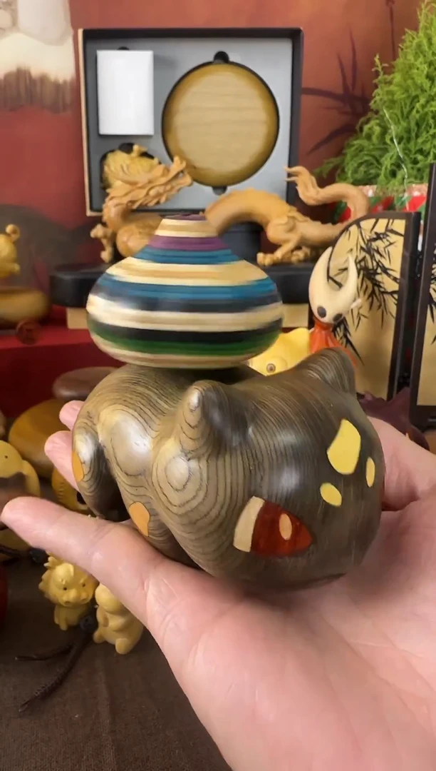 木卡通木雕摆件手把件