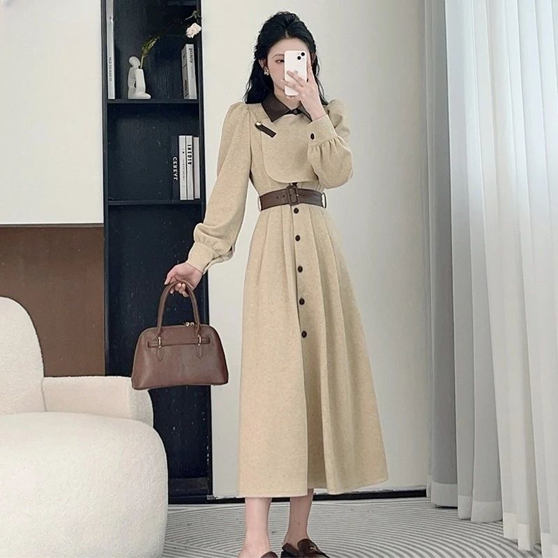 【送腰带】2025早秋新款修身高级感内搭配大衣长袖柒月女装服饰总店