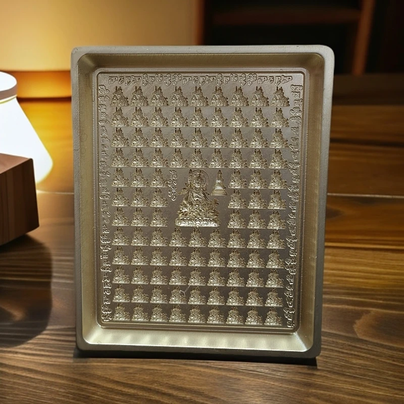 藏式四方纯铜百尊莲师莲花生大士擦擦泥塑水擦模具藏式泥擦摆件