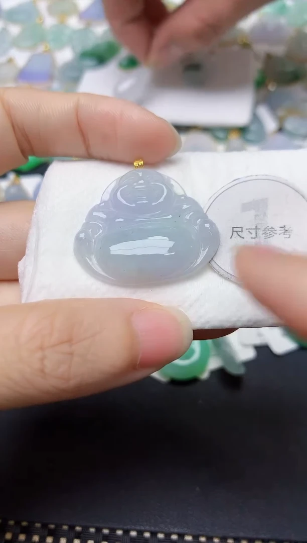 翡翠18K金镶嵌颈饰天然缅甸A货翡翠