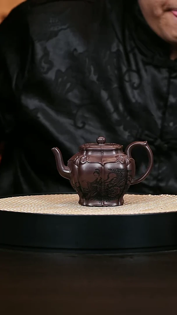 茶壶紫砂筋纹 紫泥