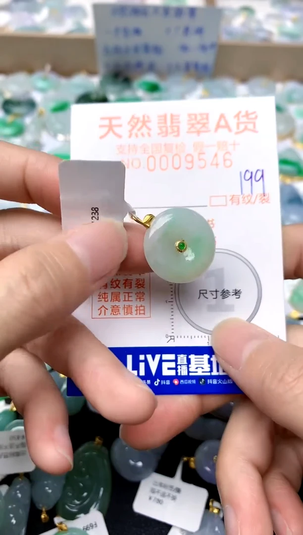 【闪购商品】翡翠颈饰18K金镶嵌199天然A货翡翠