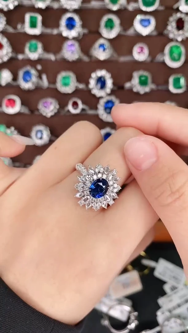 【闪购商品】蓝宝石18K金戒指18K金镶嵌1