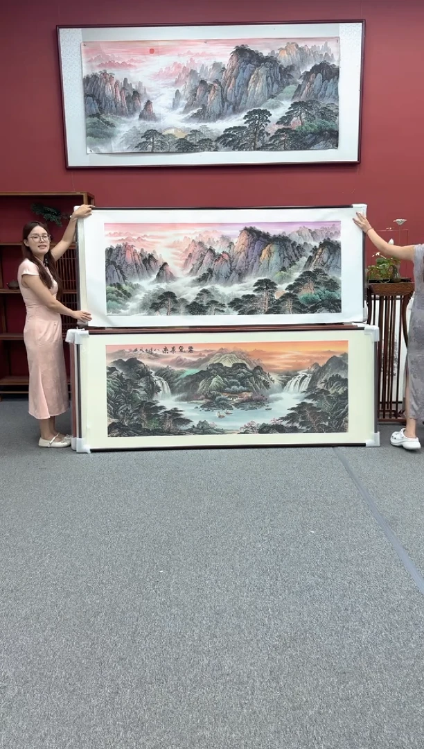 国画手绘 江山揽胜  219*88