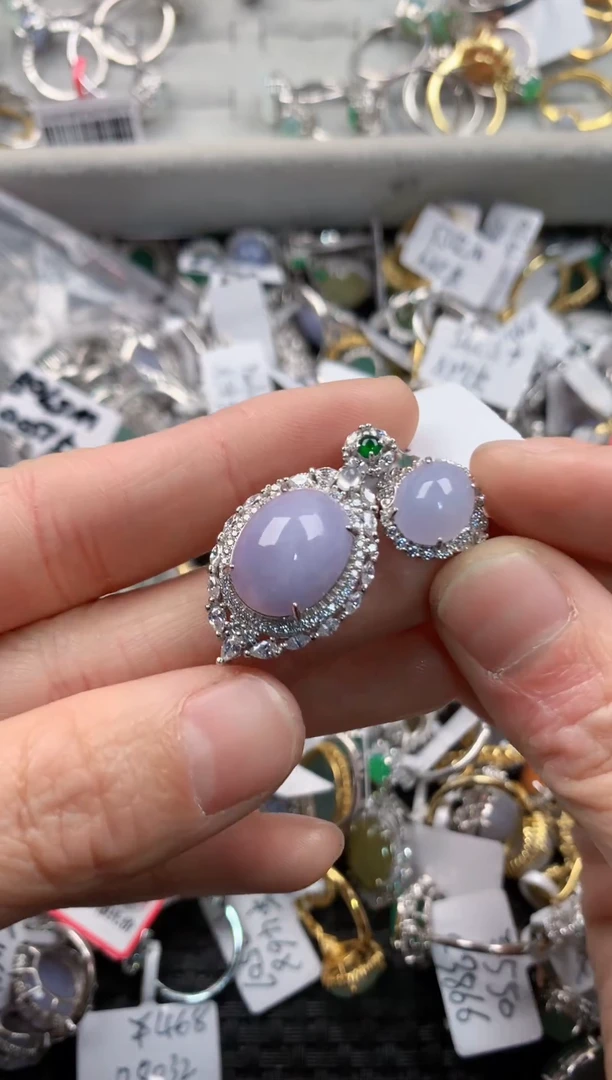 银S925镶嵌戒指翡翠444    3