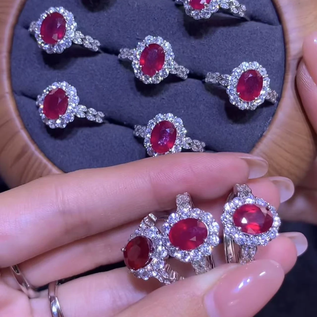 925银银制品 【逍遥】红宝旦形戒指*001/0007/多样性发/1件（第二批）