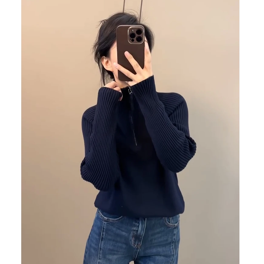 秋冬流行爆款穿搭ins风2025新款韩版气质显瘦穿搭高领纯色针织衫