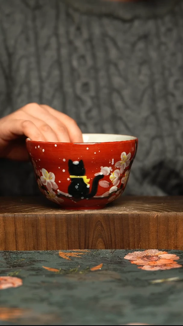 杯釉下彩手工手绘同款陶器