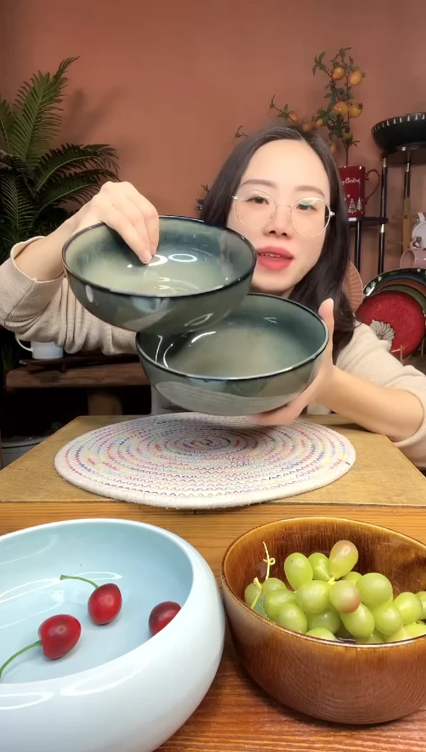陶瓷7英寸双层窑变釉面碗 2件 微瑕疵