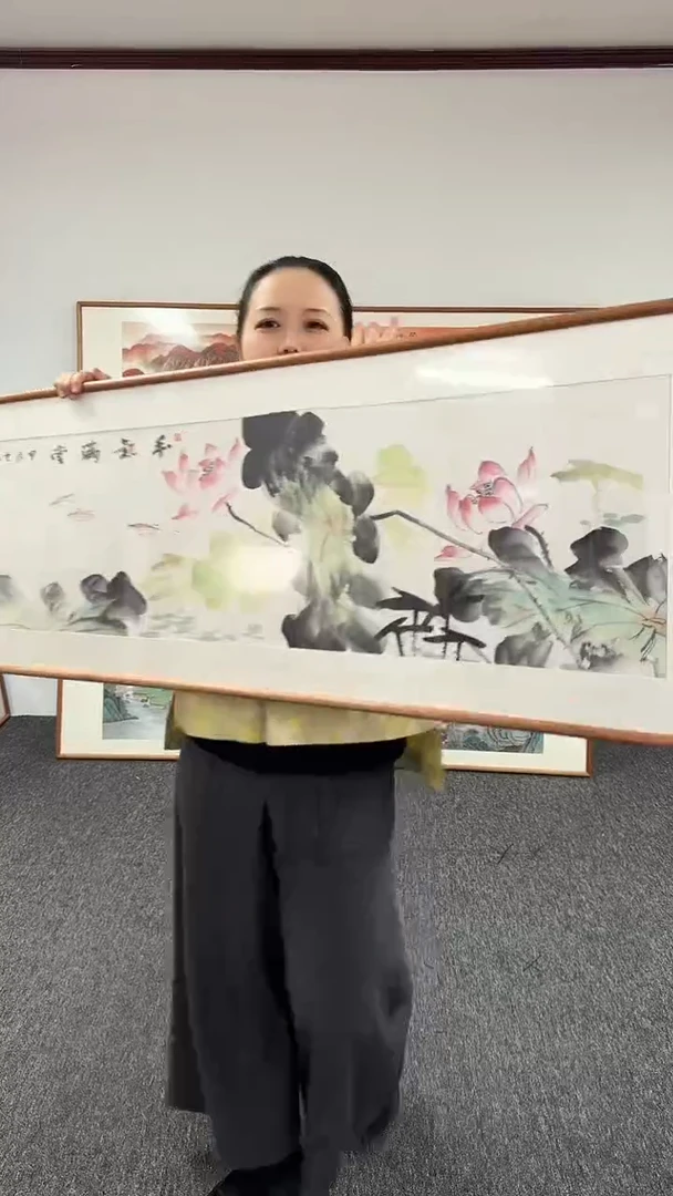 【闪购商品】国画荷花155*45张艺馨绘画作品