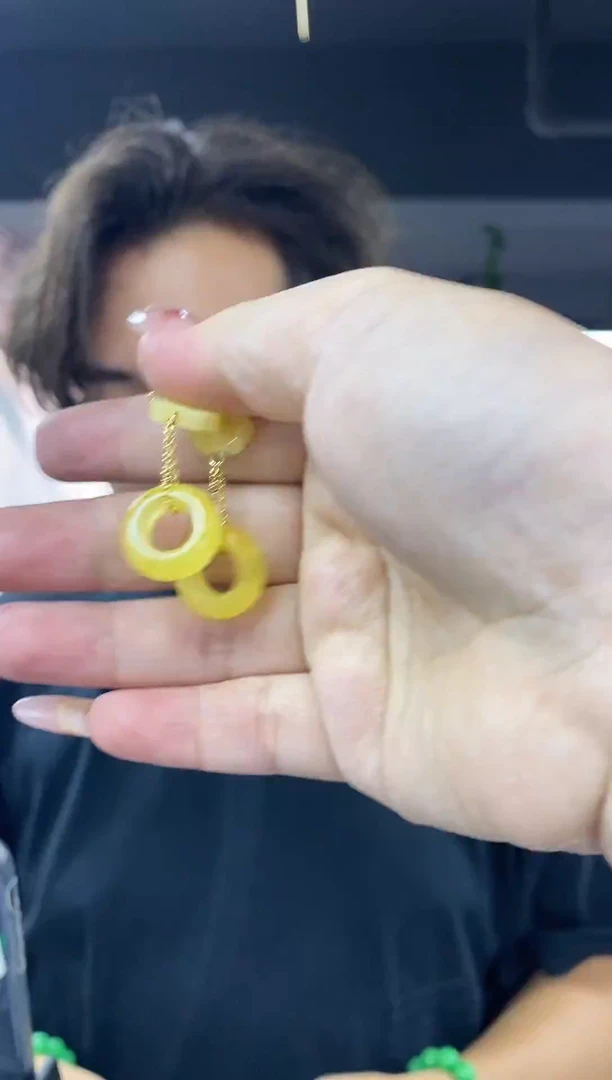 蜜蜡银S925镶嵌耳饰多样性发其一颜色微差