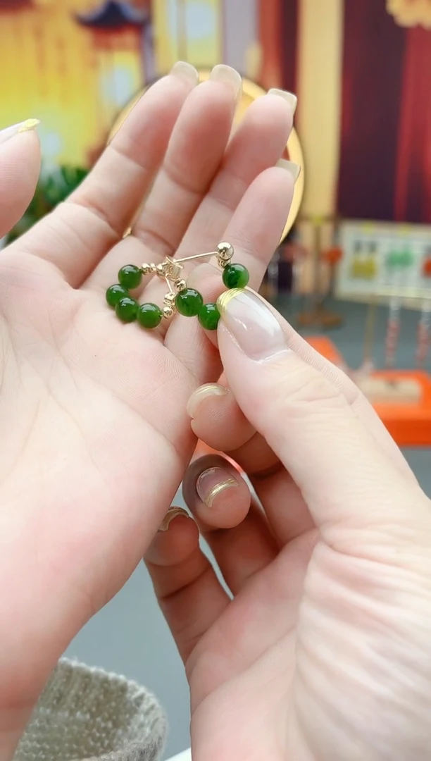 未镶嵌和田玉耳饰碧玉耳包