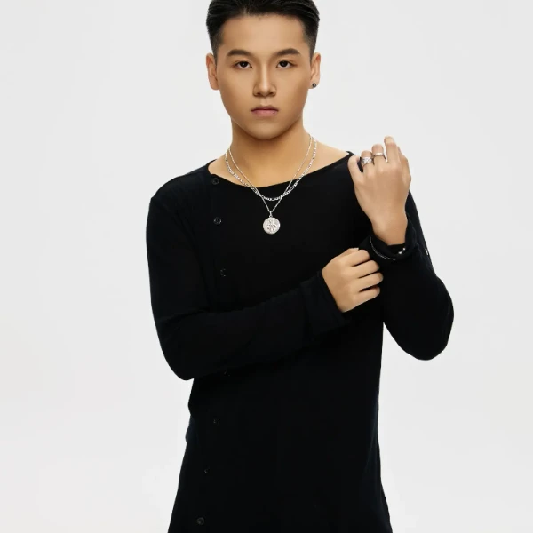 SUDANCE男士长袖拉丁舞练功黑色款式时尚休闲百搭拉丁舞服