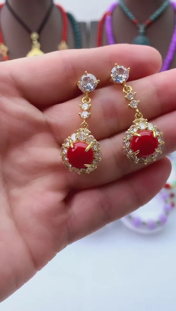 【闪购商品】翡翠耳饰14K金镶嵌R62耳钉