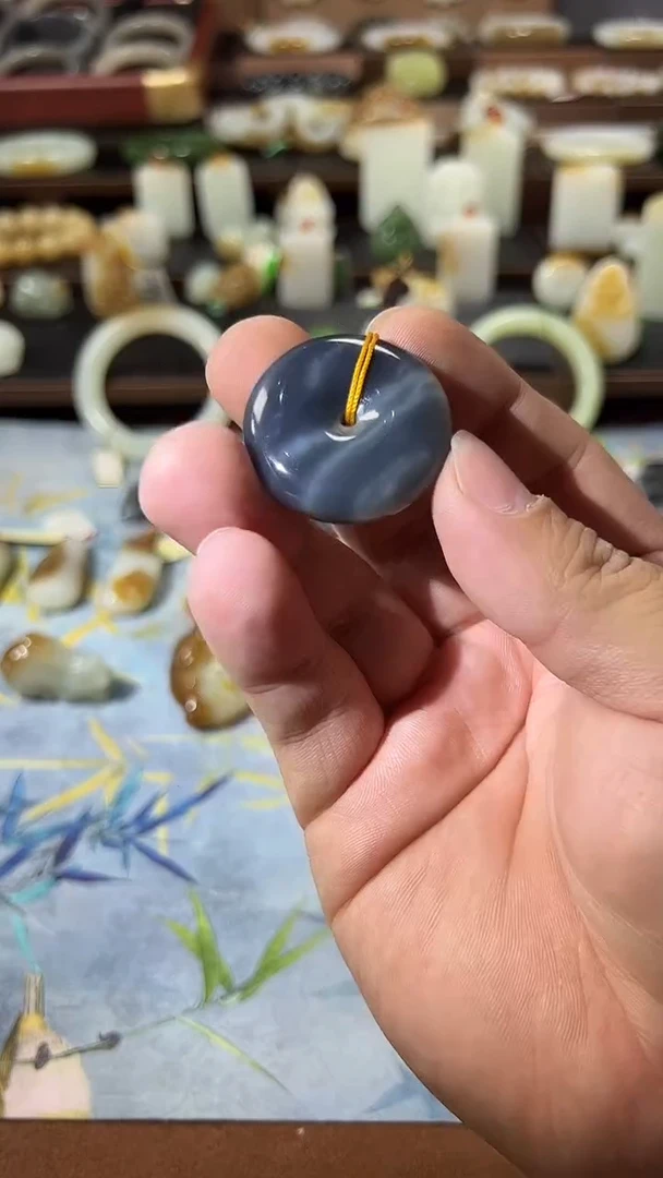 未镶嵌和田玉挂件新疆和田玉青花平安扣