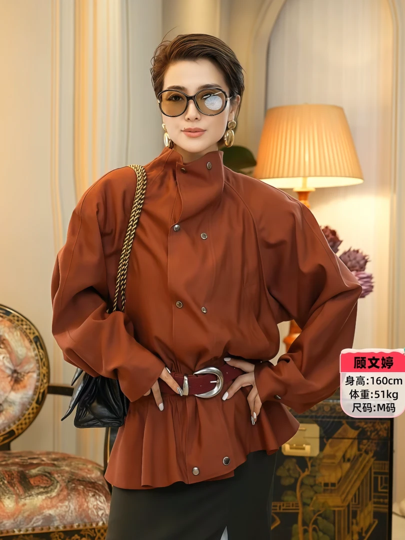 【顾文婷推荐】YCH 双排扣下摆荷叶式夹克 R26OT0041BD