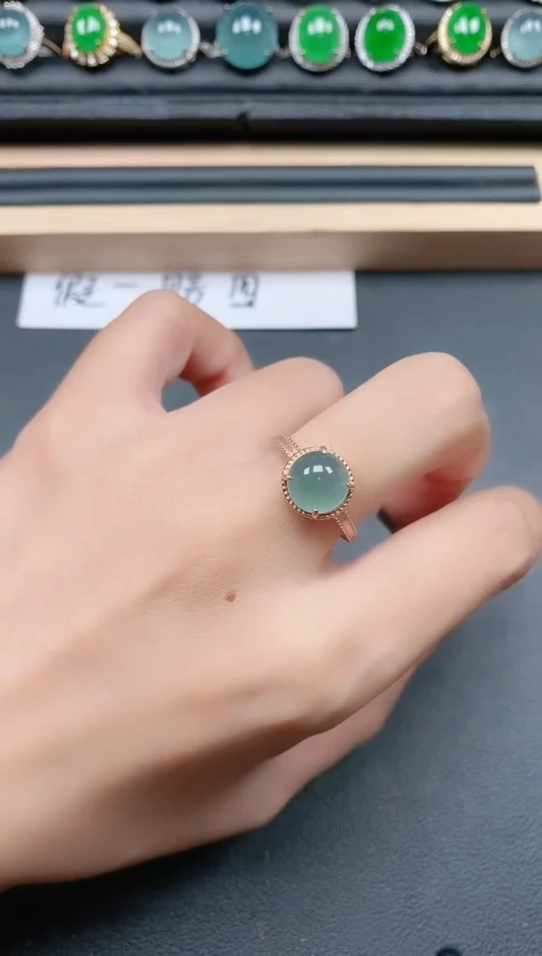 翡翠戒指银S925镶嵌111