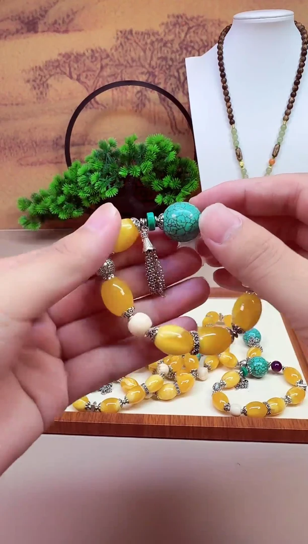 银S925镶嵌蜜蜡手链A643