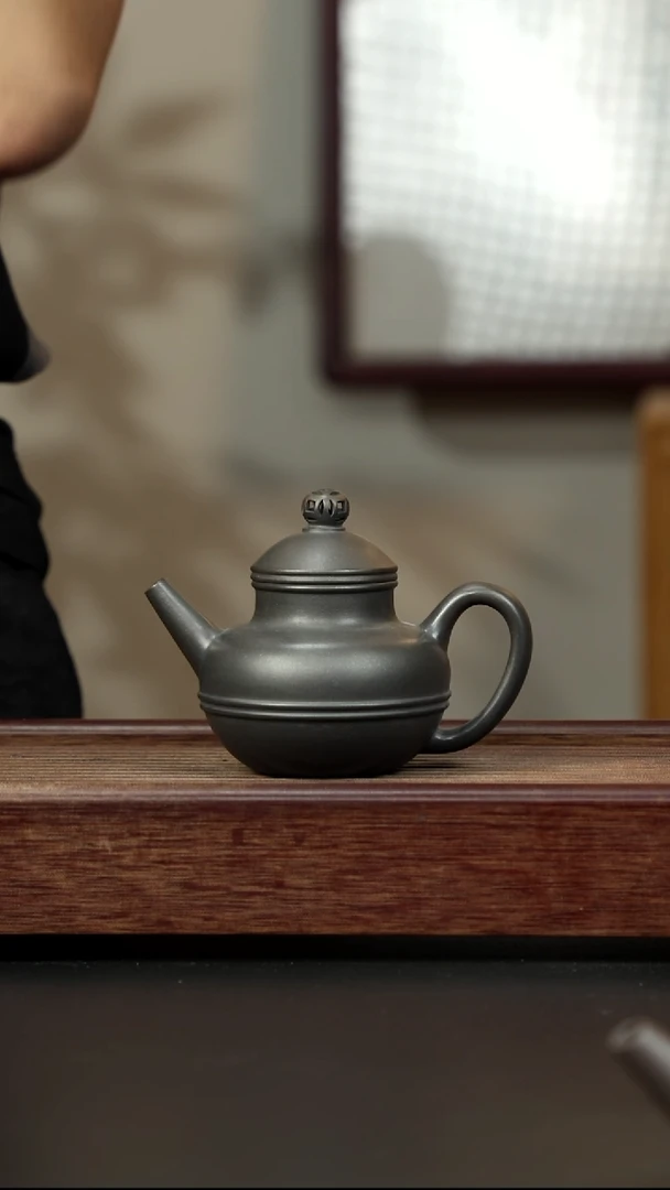 紫砂茶壶岩中泥三拼 玉带壶