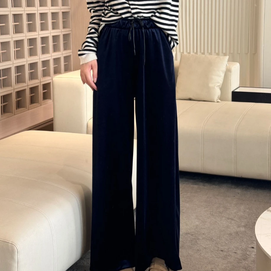 丝绒裤2025秋季新款舒适柔软超好穿春秋直筒显瘦运动高腰休闲百搭
