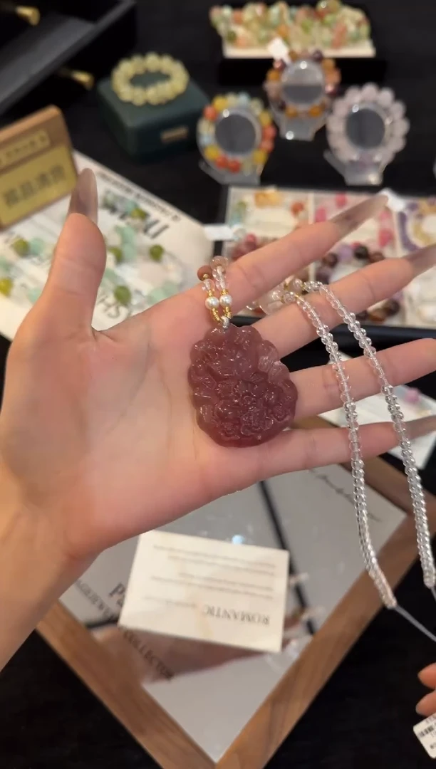 合金手链水晶草莓晶项链x3400